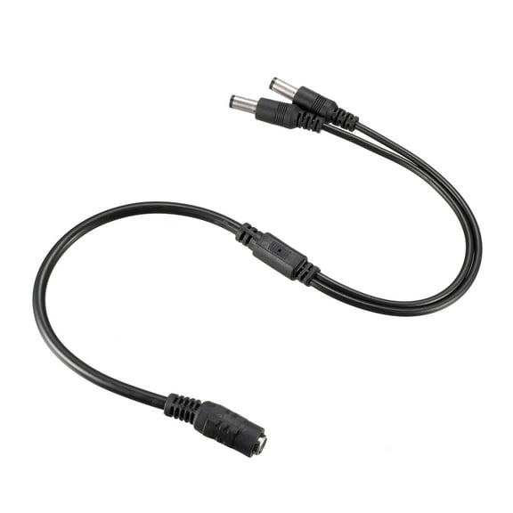 DC Power Splitter 1 Female to 2 Male 5.5mm X 2.1mm DC Y Adapter Cable for CCTV Cameras LED Strip Lights