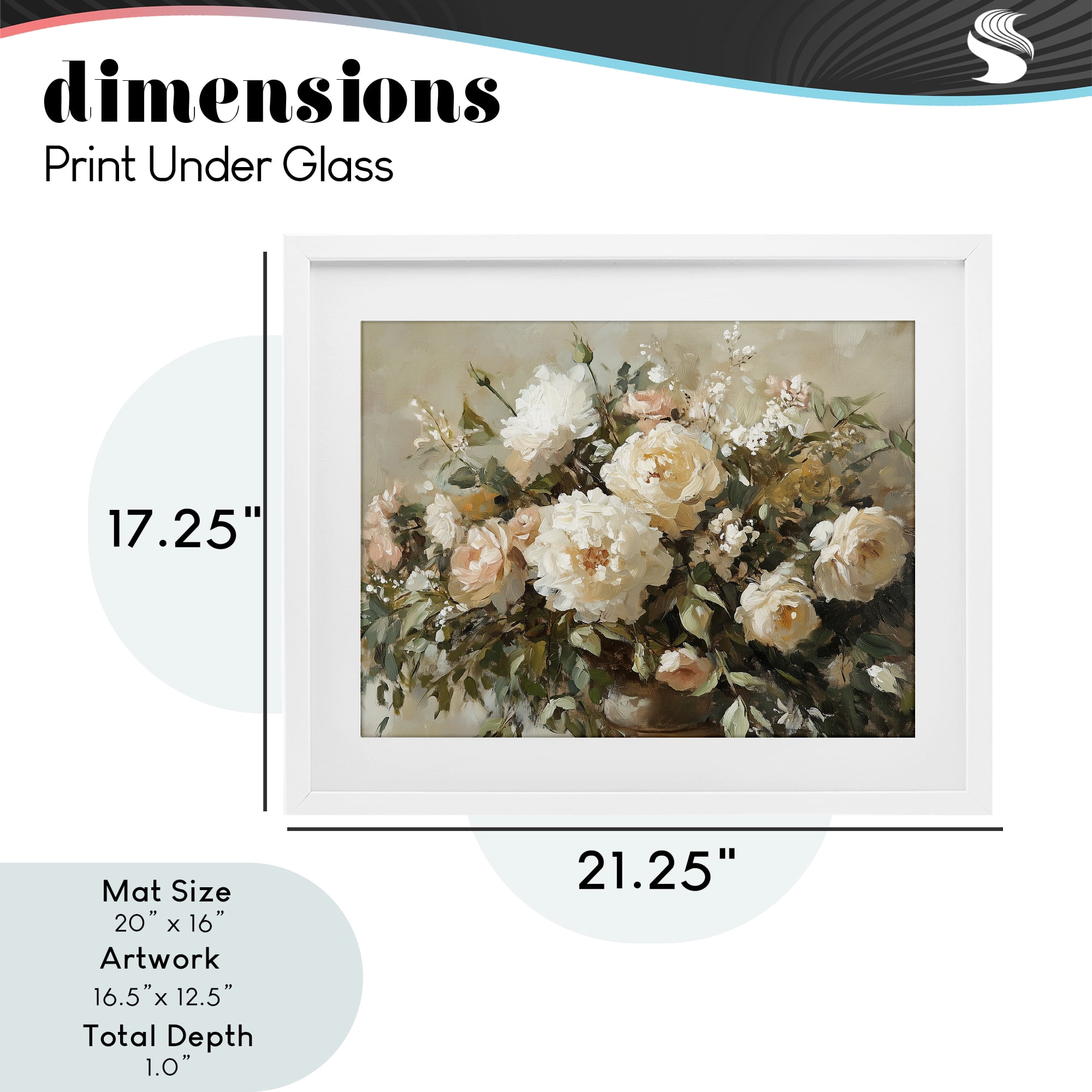 Stupell Industries Secret Garden Arrangement White Framed Print Under Glass, design by Heidi Kuntz