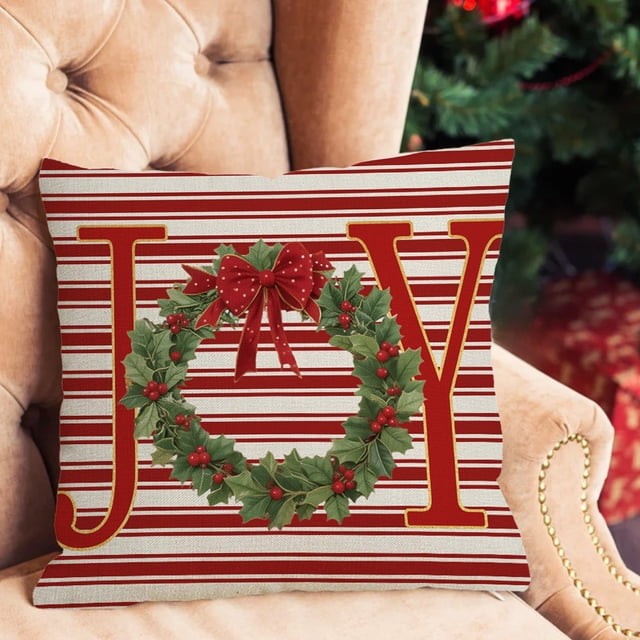 Uuiauoio Christmas Pillowcase,Christmas Print Pillow Cover, Decorative Holiday Throw Pillowcase for Sofa and Home Decor, Festive Seasonal with Zipper Closure,Home Decoration Pillowcase