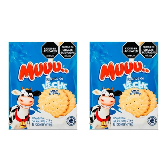 Muuu Milk Cookies – Galletas de Leche (Pack of 2, 216g) – Authentic Colombian Treat – Imported Latin American Sweets