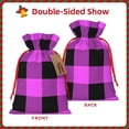 thumbnail image 2 of Pofeuu Purple Black Buffalo Plaid Print Burlap Bags with Drawstrings Drawstring Gift Bags Pouch Bag for Thankgiving Birthday Party Gift Wrapping Treats and Party Favors-Small, 2 of 9