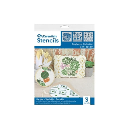 UPC: 0740512476701 | PA Ess Stencil 6×6 3pc Southwest Collection
