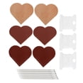 thumbnail image 4 of Juego de 3 marcapáginas de cuero con forma de corazón, marcador de lectura en esquina, marrón claro, cera antiniebla, café mate, 4 of 5