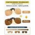thumbnail image 4 of TINHAO Clip On Sunglasses Polarized Photochromic Over Prescription Glasses, UV400 Protection Flip Up Lens for Men Women, Day Night Driving Anti Glare, 4 Colors Available, Lightweight, 4 of 8