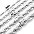 thumbnail image 6 of 2-9mm Men Womens 316L Stainless Steel Silver Twist Curb Chain Necklace Gift, 6 of 9