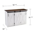 thumbnail image 3 of SEI Furniture Leshire Engineered Wood Barn-Door Kitchen Island Dark Brown/White, 3 of 3