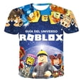thumbnail image 4 of ROBLOX-Camiseta de empalme con estampado de dibujos animados para niños, Camiseta deportiva con cuello redondo, Tops de manga corta alta, 3D, Verano, 4 of 4