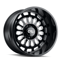 Cali Off-Road Paradox-9113 24X14 6X139.7 -76Et 106Cb Gloss Black/Milled Spokes