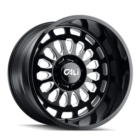 Cali Off-Road Paradox-9113 22X12 6X135 -51Et 87.1Cb Gloss Black/Milled Spokes