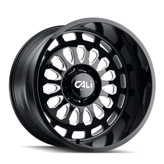 Cali Off-Road Paradox-9113 22X12 6X135 -51Et 87.1Cb Gloss Black/Milled Spokes