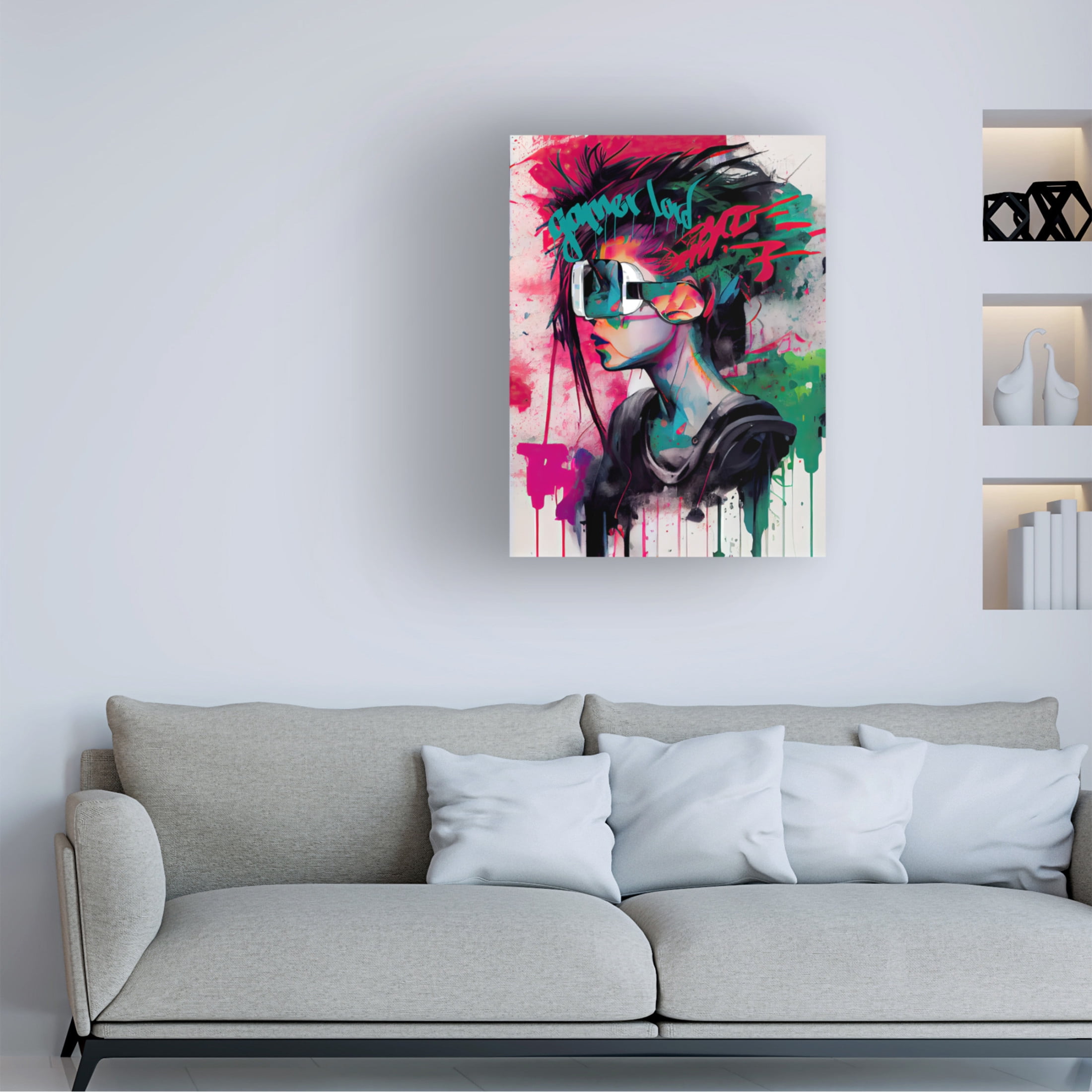 Canvas Wall Art - Sasha 'Game Boss I' Wall Art for Living Room, Bedroom, or Office Décor by Trademark Fine Art - 14 x 19 Inches
