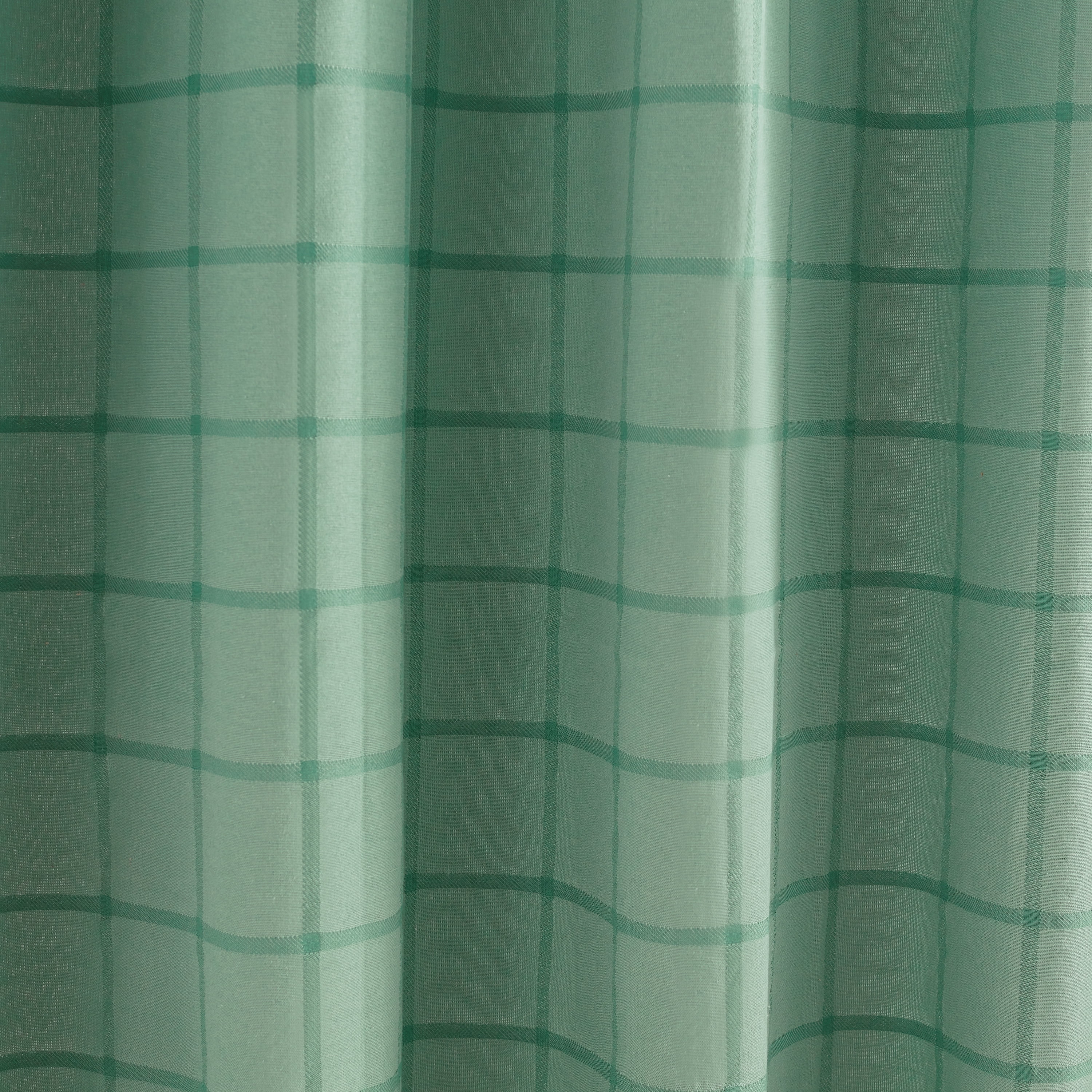 Mainstays Green Plaid Shower Curtain, Polyester-Cotton Blend, 72 in x 72 in