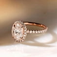 thumbnail image 2 of solitaire jewels 2.5CT Oval Moissanite Halo Engagement Ring For Women, 18K Rose Gold, 2 of 4
