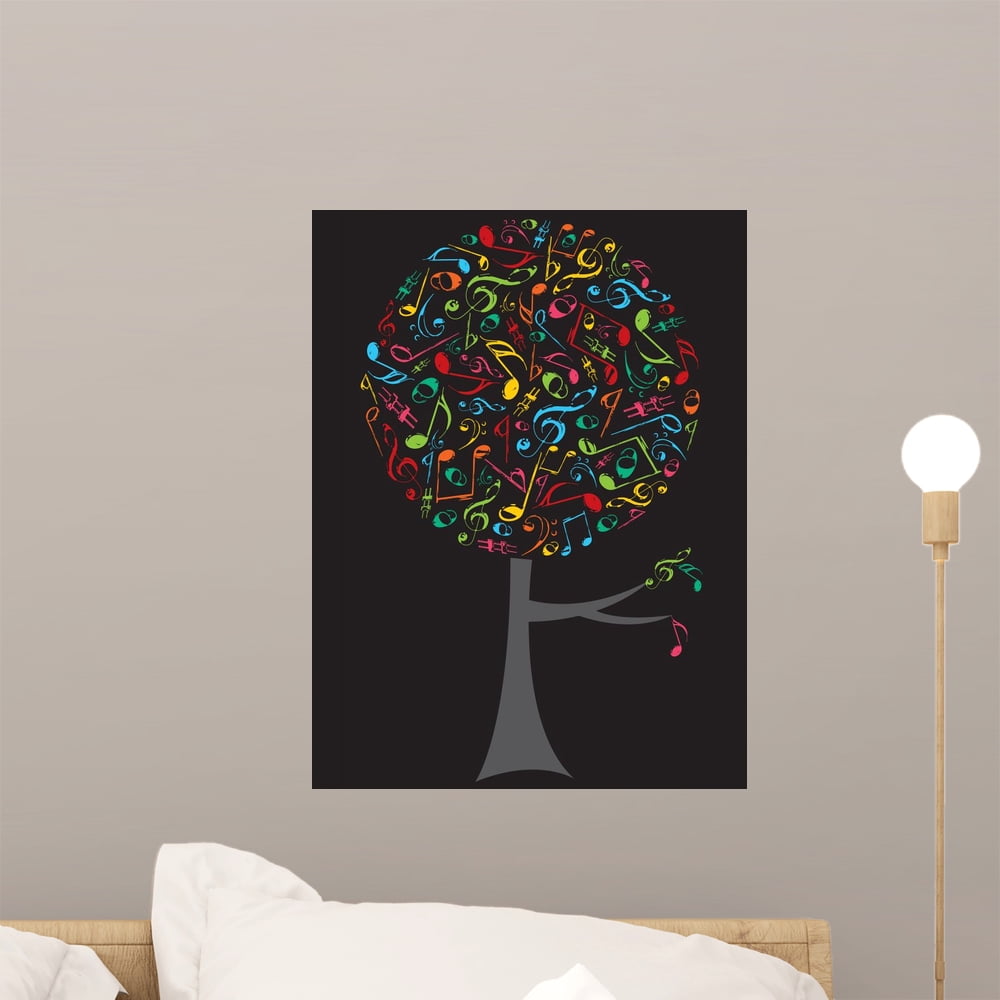 Musical Note Mural Pop Color Musical Notes Wall Mural by Wallmonkeys Peel and Stick ...