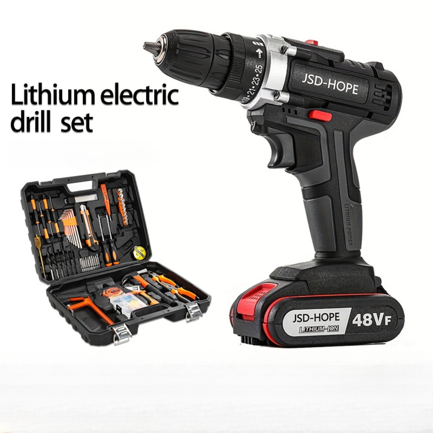 Cordless Drill 21V-2-Speed Lithium-Ion Rechargeable Hand Drill, Lightweight Pistol Grip Design for Home DIY, Electric Screwdriver with Dual Speed Control