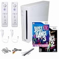 thumbnail image 1 of Nintendo Wii Console Wii Game System White with Just Dance 2 & 3, Two RetroFam Remotes & Nunchucks (Refurbished), 1 of 8