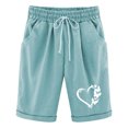 thumbnail image 4 of BOOMNY Womens Cotton Linen Shorts Elastic Wasit Baggy Shorts For Women Graphic Y2K Lightweight Loose Fit Cozy Summer Dailywear, 4 of 8