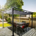 thumbnail image 2 of HAPPATIO 10 x 13 FT Pergola, Outdoor Retractable Shade Canopy, UV-Proof, for Garden, Deck, Lawn, Backyard (Gray), 2 of 6