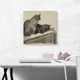 thumbnail image 2 of ARTCANVAS Deux Chats Sur Un Meuble 1914 Canvas Art Print by Theophile Steinlen - Size: 18" x 18" (0.75" Deep), 2 of 9