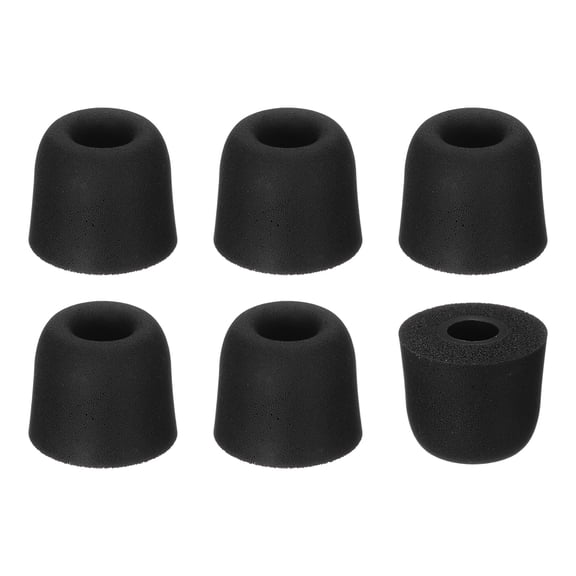 Memory Foam Earbud Tips (4.5mm/0.18"), 6Pack - Medium Ear Bud Replacement Tips Noise Isolation, Ultimate Comfort Secure Fit Buds for Earphones Earplugs, Black