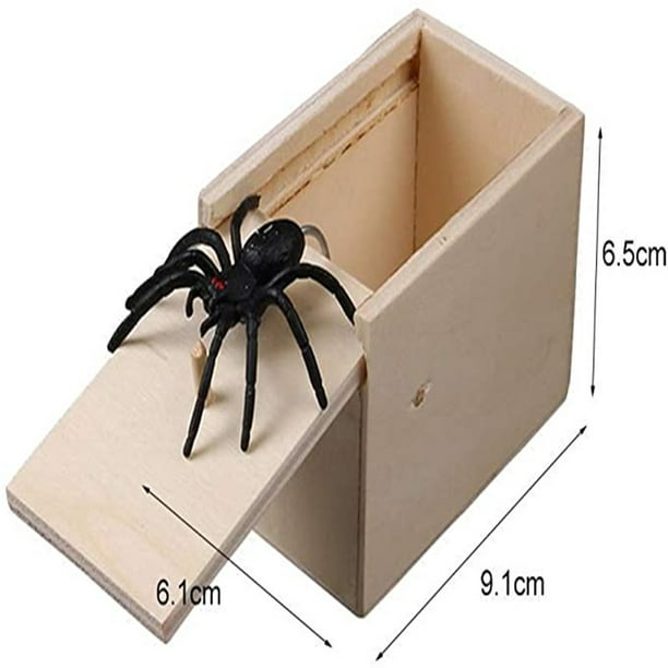 TORUBIA Boîte de farce d'araignée, boîte de peur d'araignée de farce en  bois pour garçons filles jeu blague jouet surprise drôle cadeau de fête 
