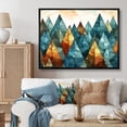 thumbnail image 2 of Designart "Minimalist Christmas Mosaic Green and Orange I" Extra Large Abstract Framed Wall Art - Transitional Green Abstract Minimalism Bedroom Framed Canvas Wall Art, 2 of 7