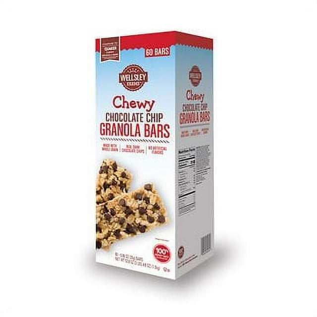 Wellsley Farms Chewy Chocolate Chip Granola Bars, 60 ct. x2 AS