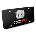 thumbnail image 2 of Honda Civic Type-R 3D Chrome Logo Dual Black Stainless Steel License Plate, 2 of 5