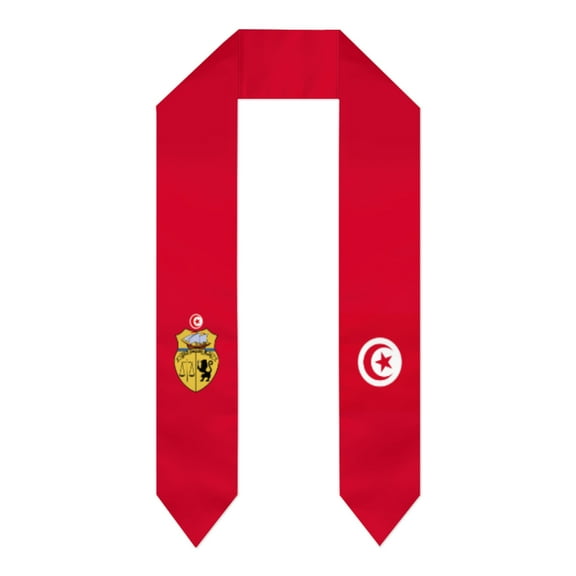 Tunisia Flag Thick Graduation Sash Stole Scarf Double Sided Honor Stole For Graduation Students Class Of 2024