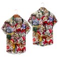 thumbnail image 4 of IROINNID Christmas Funny T-Shirt for Men Xmas Print Button Up Tops Vacation Holiday Gift Hawaiian Shirt,Red, 4 of 5