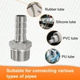 thumbnail image 5 of Uxcell Stainless Steel Hose Barb Fitting 16mm Barbed x 3/4" NPT Male Pipe Fitting, 5 of 6
