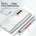 thumbnail image 4 of ELEHOLD for Samsung Galaxy Z Fold 3 Clear Back Plating Frame Case, Tempered Glass Screen Protector Hole Camera Protection S Pen Holder & Stylus Slim Transparent Case for Samsung Z Fold3 7.6",Clear, 4 of 6