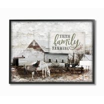 The Stupell Home Decor Faith Family Farming Distressed Horses and Barn Photograph
