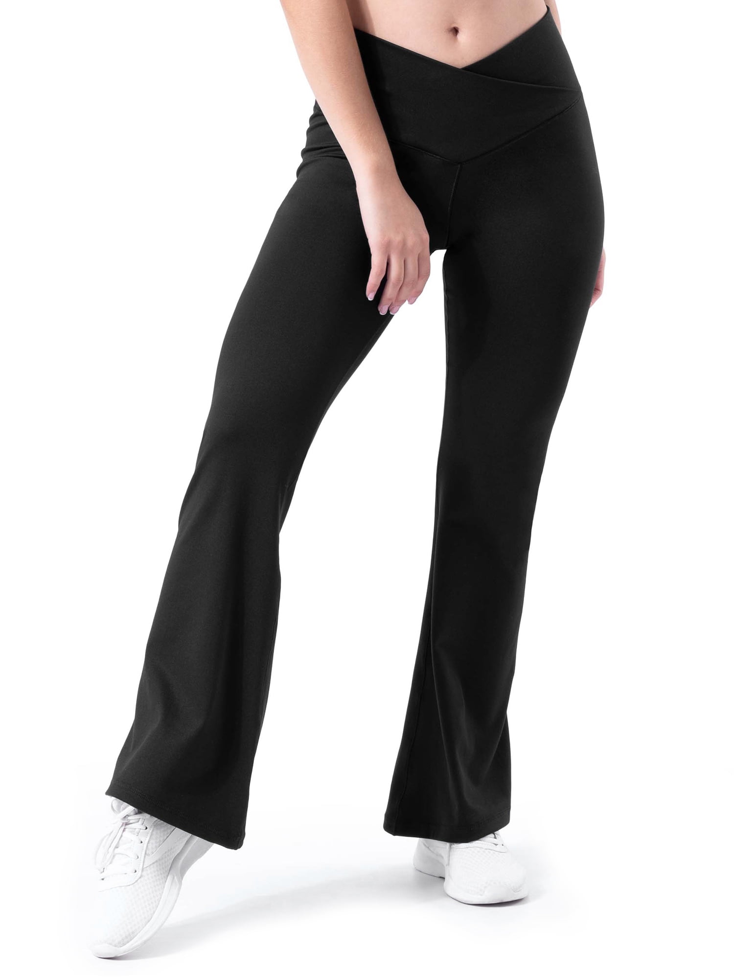 Athletic Works Women's Active Crossover Waist Flare Legging - Walmart.com