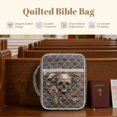 thumbnail image 7 of Xixirimido Bible Cover Case for Women Men Large Bible Cover with Handle Quilted Bible Carrying Case Bag Bible Study Supplies Accessories, Abstract Skull & Rose Floral Print, 7 of 7