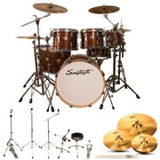 Sawtooth Command Series 7-Piece Drum Set with Hardware & Zildjian ZBT Cymbals, Red Streak ( box 1 of 3)