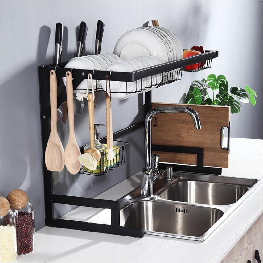 Multifuntional 2Tier Kitchen Over Sink Dish Drying Rack Dish Rack Over Sink Counter Organizer