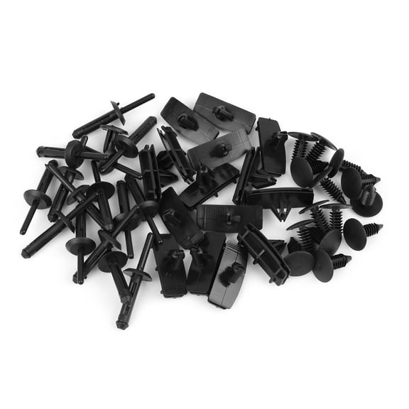 Unique Bargains 45pcs Black Plastic Rivet Clips 6506007AA 68039280-AA 6030441 for Jeep Wrangler JK