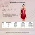 thumbnail image 7 of Kaerm Women Sleeveless Lyrical Dance Dress Shiny Rhinestone Figure Ice Skating Leotard Dresses Burgundy S, 7 of 7