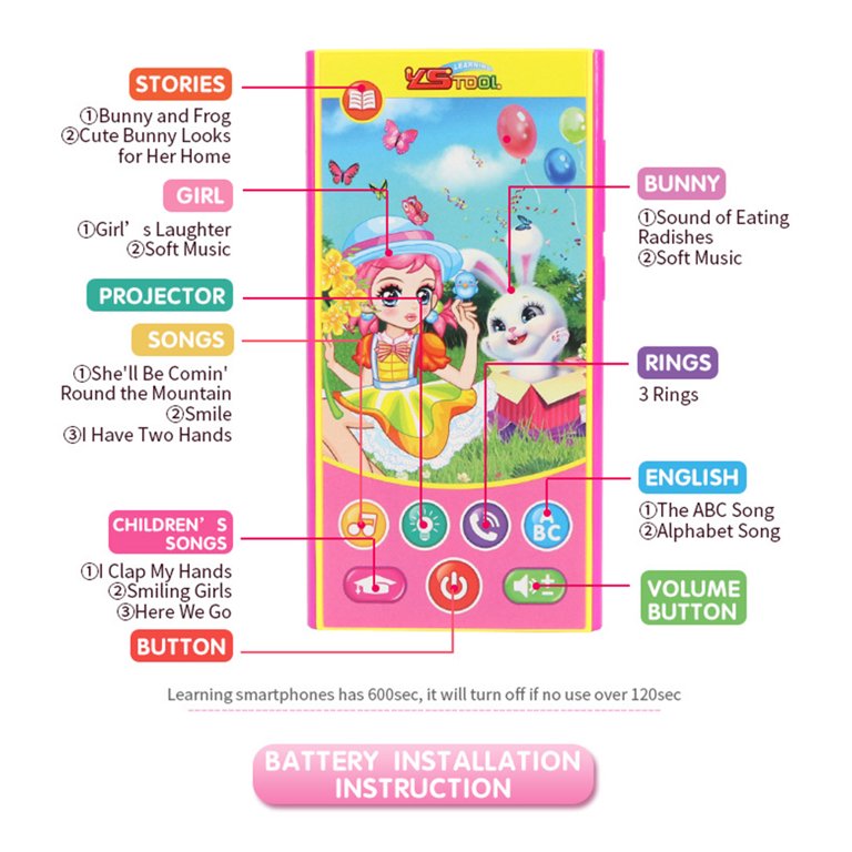 LNKOO My First Smartphone – Cell Phone Baby Toy, for Toddlers and Young  Children – 7 Unique Buttons and Functions, Musical Melodies, Letter and  Number