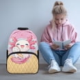thumbnail image 2 of Yuyamidu Axolotl Backpack for Girls School Book Bag Heavy Duty Bookbags Outdoor Casual Travel Shoulder Daypack with Adjustable Straps Primary School Knapsacks, 2 of 7