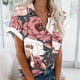 thumbnail image 1 of Fiudx Ofertas y Liquidaciones Camisa con Botones y Cuello Estampado Informal Regular de Manga Corta para Mujer, 1 of 5