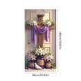 thumbnail image 2 of Easter Door Cover for Festival Party, Easter Home Decor, Indoor Outdoor Decorative Door Curtain with Hanging Cloth Flag Design, Festive Backdrop for Home Entrance and Easter Celebration, 35*71in, D, 2 of 6