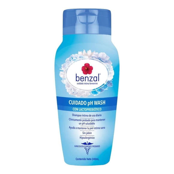 Shampoo íntimo Benzal femenino cuidado pH hipoalergénico sin jabón 240 ml