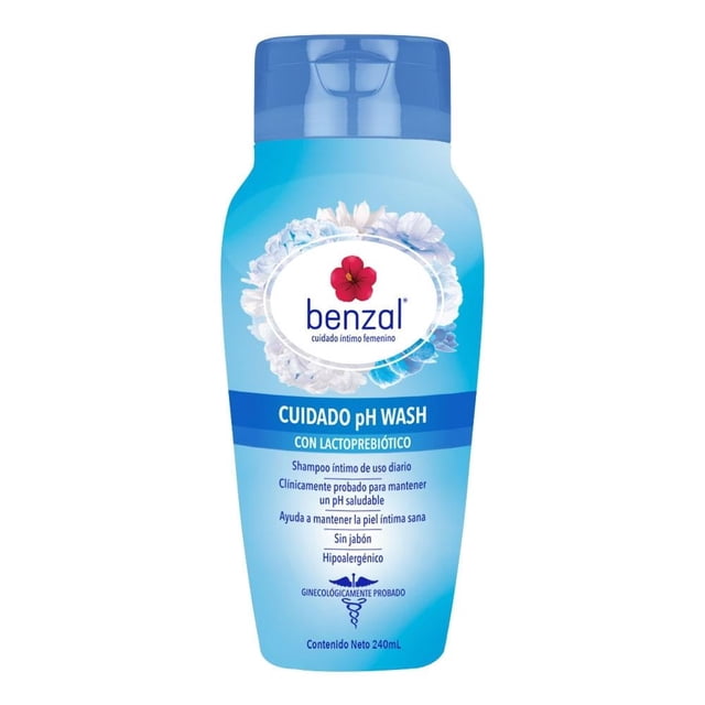 Shampoo íntimo Benzal femenino cuidado pH hipoalergénico sin jabón 240 ml