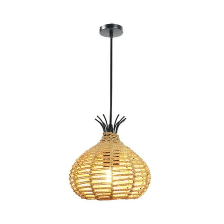 

Rosarivae 1pc Pastoral Style Hemp Rope Weaving Craft Ceiling Light Indoor Hanging Light