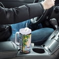 thumbnail image 4 of Yayeee 30oz Stainless Steel Tumbler with Straw and Handle Double-Wall Insulated Travel Water Bottle, Floral Seaside, 4 of 8
