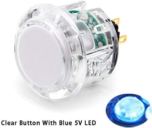 (8PCS 30MM clear button with blue LED) Original Qanba Illuminated Push ...