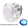 thumbnail image 1 of (8PCS 30MM clear button with blue LED) Original Qanba Illuminated Push Button 30mm Qanba Sanp In LED Buttons for Arcade Machine DIY Cabinet Machine JAMMA, 1 of 6