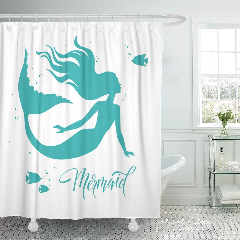 SUTTOM-Blue-Tail-Mermaid-Silhouette-White-Fantasy-Figure-...